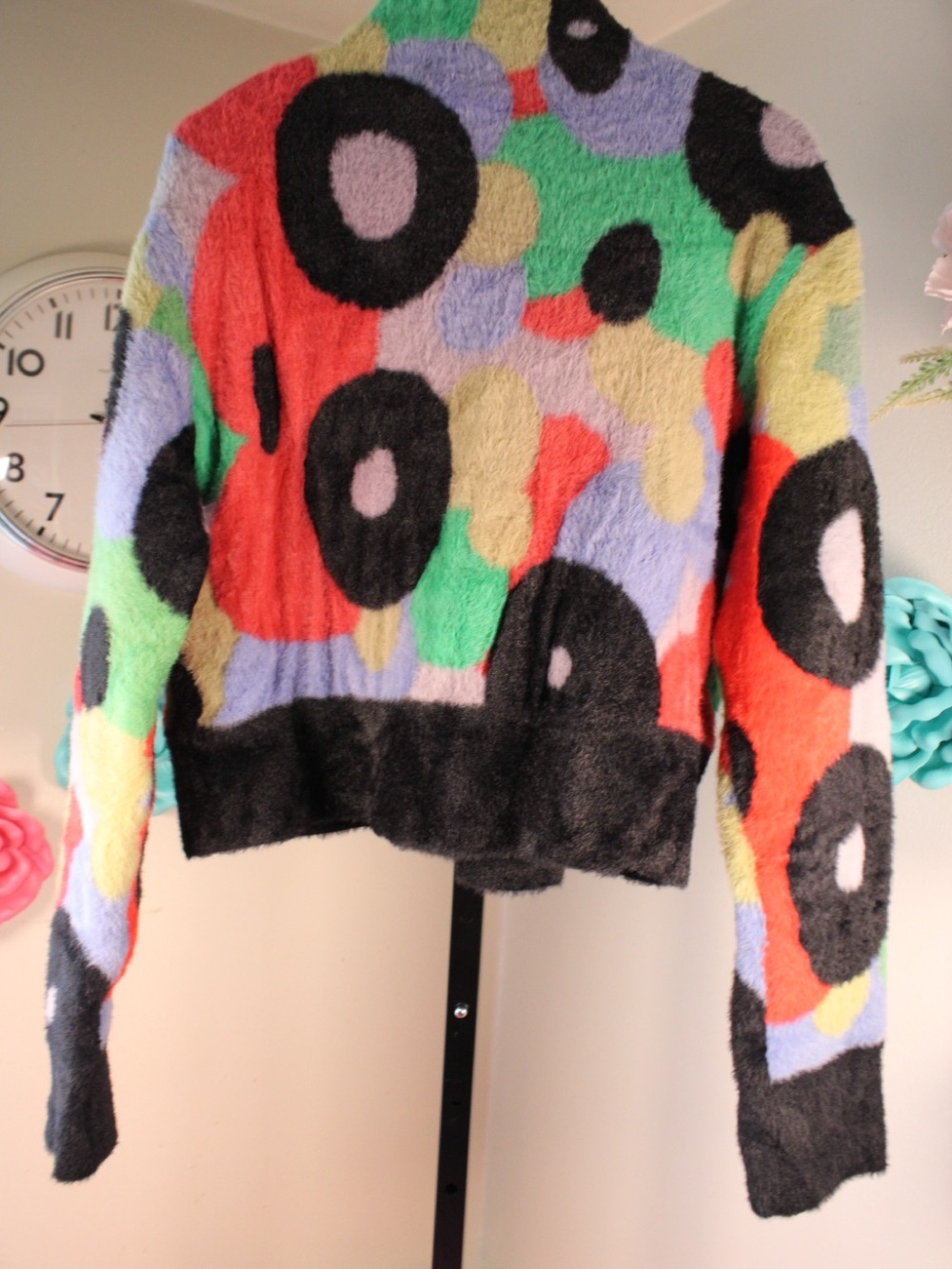 Multicolor Abstract Pattern Cropped Jacket - Picture 5 of 9